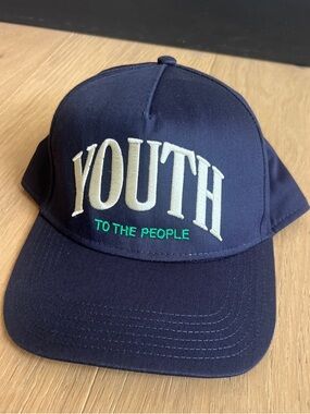 YOUTH To The People Navy Embroidered Baseball Cap